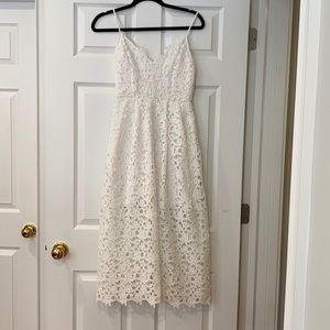 ASTR White Lace MIDI Dress